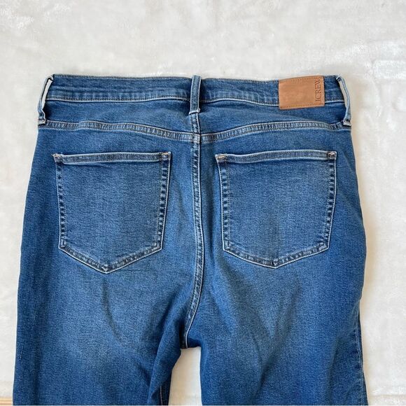J. Crew Slim Demi Boot Blue Jeans 32 raw hem plus size  comfortable high rise - Picture 8 of 8